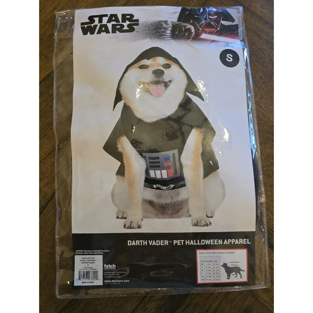 Star Wars Darth Vader Dog Costume Small Hood Cape Halloween New Futuristic